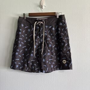 Modern Amusement Crow Rare board Shorts‎ Size 31 Men Swim Suit Black/Blue